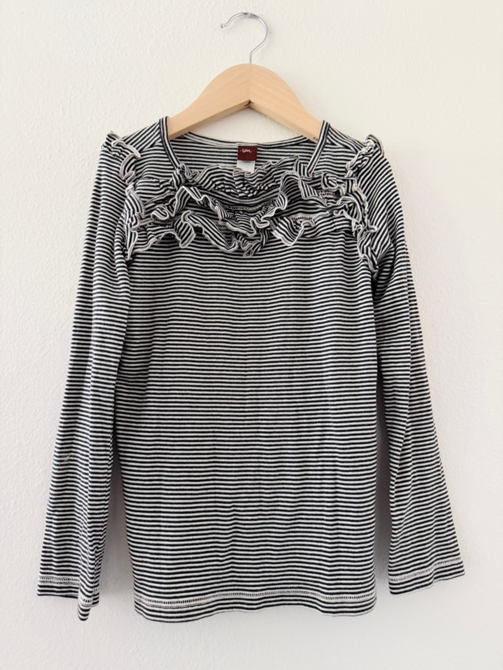 Tea Collection Striped Ruffle Long Sleeve Top